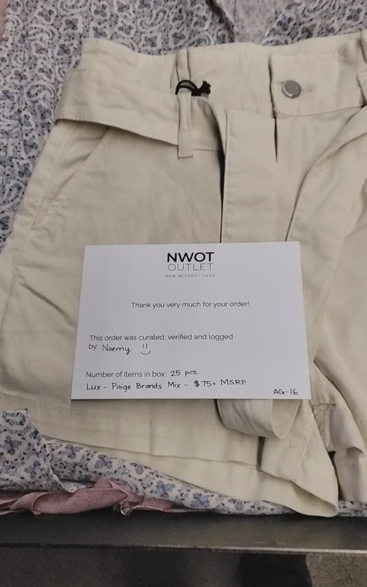 PAIGE & MORE | Women's Assorted Apparel | $75+ MSRP | BRANDED BOX | Shelf-Pulls/Returns | 25 Pieces | Small Box #AG-16