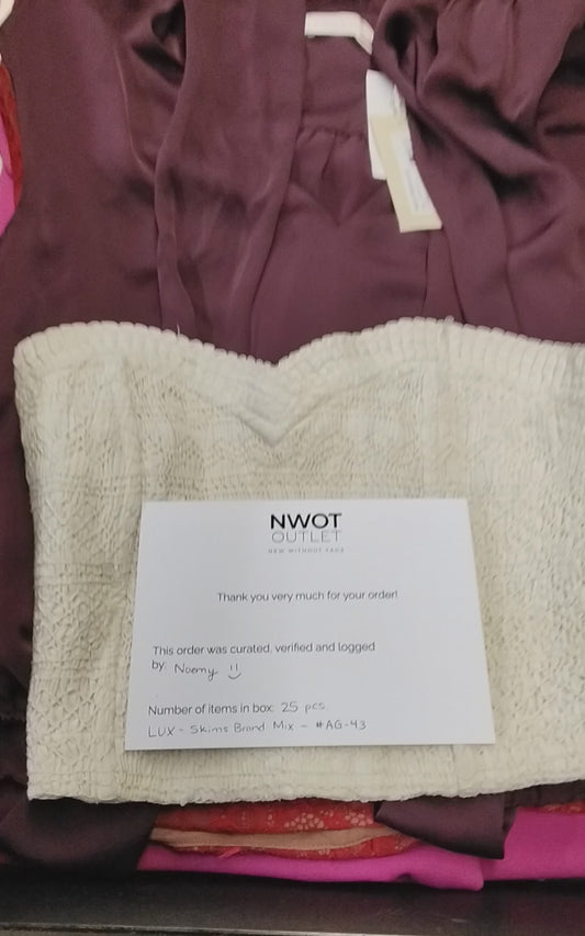 SKIMS & MORE | Women's Assorted Apparel | BRANDED BOX | Shelf-Pulls/Returns | 25 Pieces | Small Box #AG-43