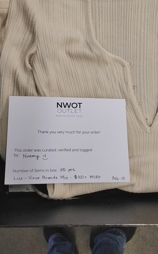 VINCE & MORE | Women's Assorted Apparel | $100+ MSRP | BRANDED BOX | Shelf-Pulls/Returns | 25 Pieces | Small Box #AG-10