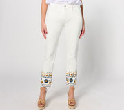 A638055 Driftwood Jeans Colette Embroidered Crop Strght Jean-GoldenGate — Golden Gate; QVC stock photo