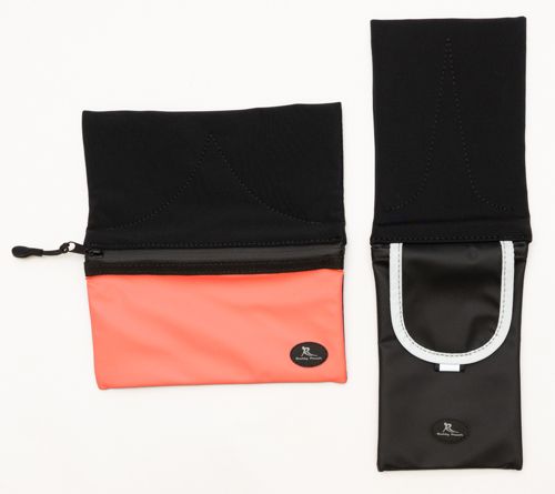 E323417 Buddy Pouch Set of 2 Belt Pouches for Phones & Accessories — Black/Coral; QVC stock photo