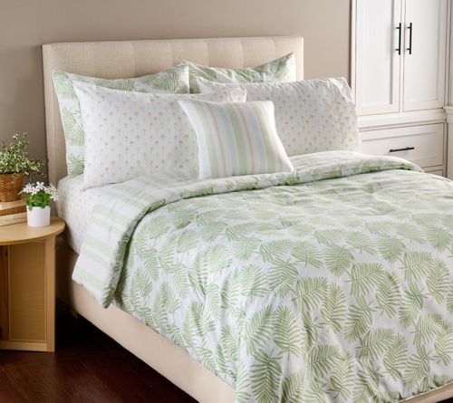 H488953 Home Reflections Coastal 6pc Twin Bedding Set — Palms; QVC stock photo