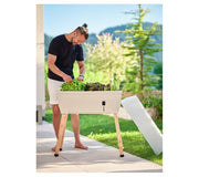 M95585 Gusta Garden Self-Watering Raised Garden Bed with Cover — Light Grey; QVC stock photo