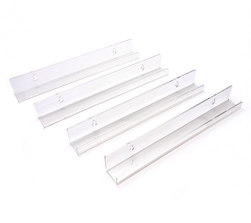 V58079 c e ll a 4-Piece 15" Clear Picture Shelves — Clear; QVC stock photo