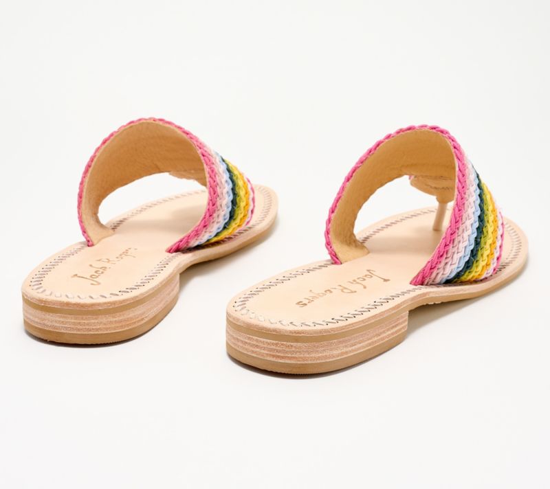 A596601 "As Is" Jack Rogers Signature Jacks Rope Thong Sandals — Multi Blush; QVC stock photo, additional product view