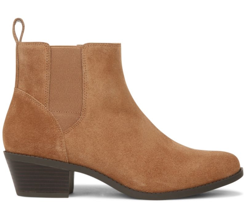 A614301 Vionic Water-Repellent Suede Ankle Boots - Roseland — Toffee; QVC stock photo, additional product view