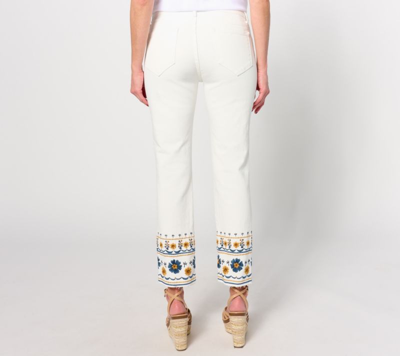 A638055 Driftwood Jeans Colette Embroidered Crop Strght Jean-GoldenGate — Golden Gate; QVC stock photo, additional product view
