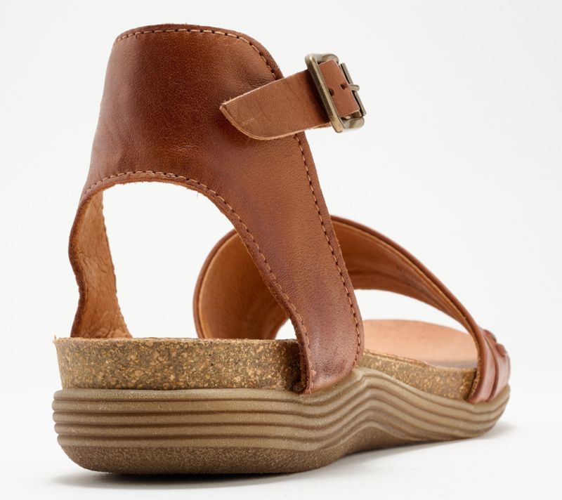 A642410 Miz Mooz Leather Ankle Strap Sandals - Marabel — Brandy; QVC stock photo, additional product view