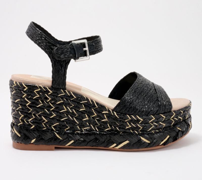 A652838 Dolce Vita Adjustable Wedge Sandals - Tiago — Black; QVC stock photo, additional product view