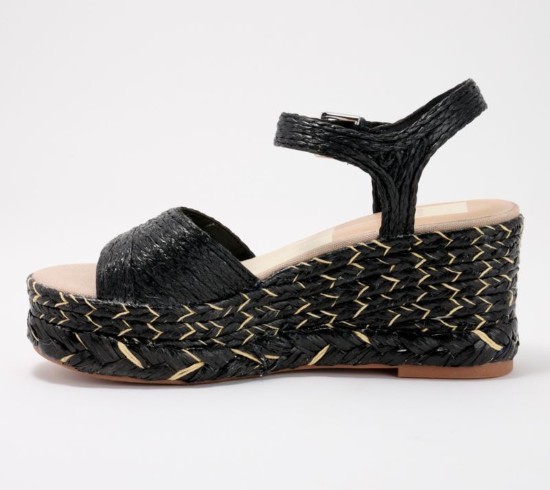 A652838 Dolce Vita Adjustable Wedge Sandals - Tiago — Black; QVC stock photo, additional product view