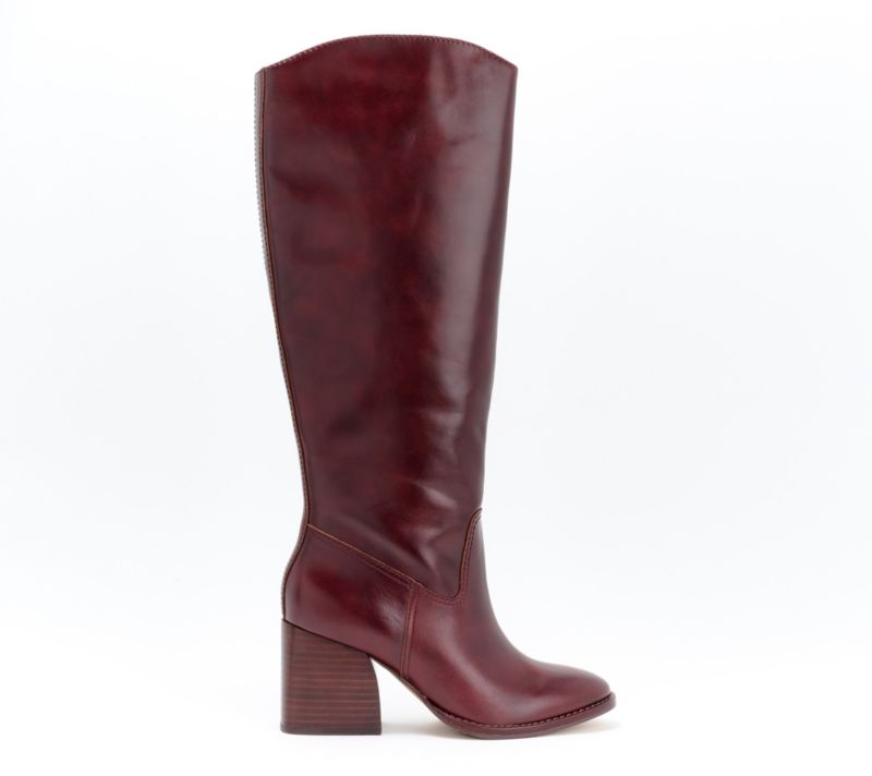A665369 Vince Camuto Leather Wide Calf Tall Boots - Leila2 — Mahogany; QVC stock photo, additional product view