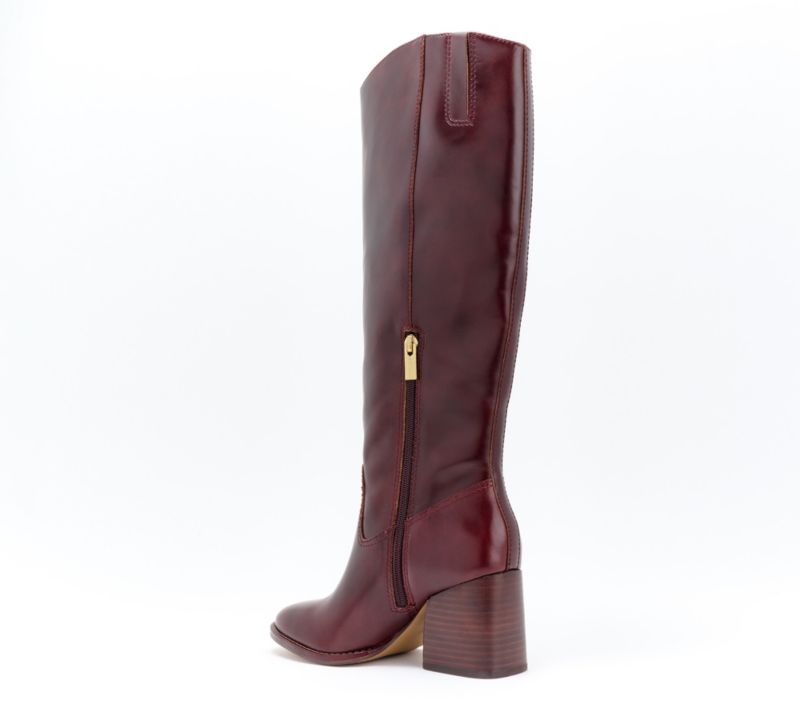 A665369 Vince Camuto Leather Wide Calf Tall Boots - Leila2 — Mahogany; QVC stock photo, additional product view