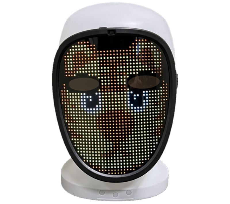 T46324 Super Bright LED Lights Face Changing Mask with Button Control — Black; QVC stock photo, additional product view