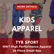 TYR Sport | Kids High Performance | Assorted Kid's Apparel | NWT | 25 Pieces | Small Box #556